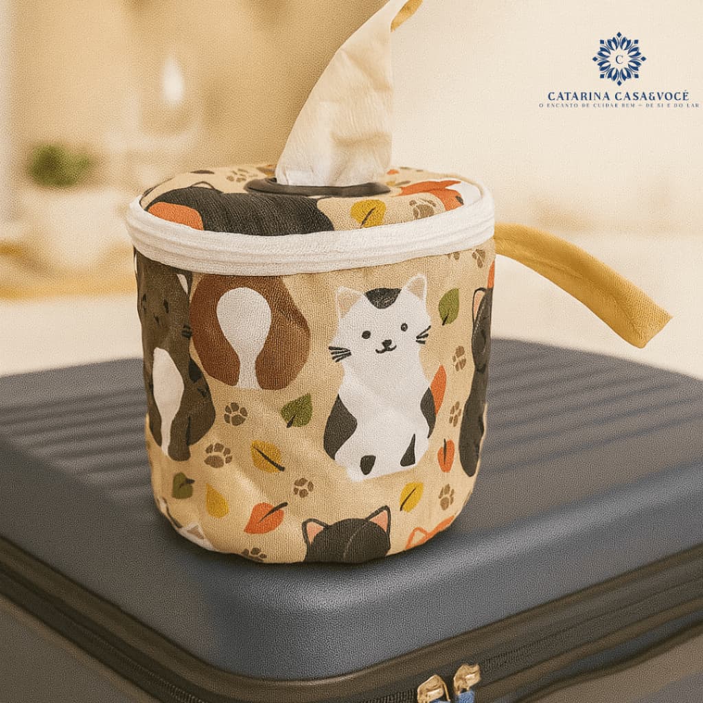 Porta Papel Higiênico Individual P/ 1 Rolo Poliester Matelado Ultrassônico - Carro Bolsa Mala Viagem