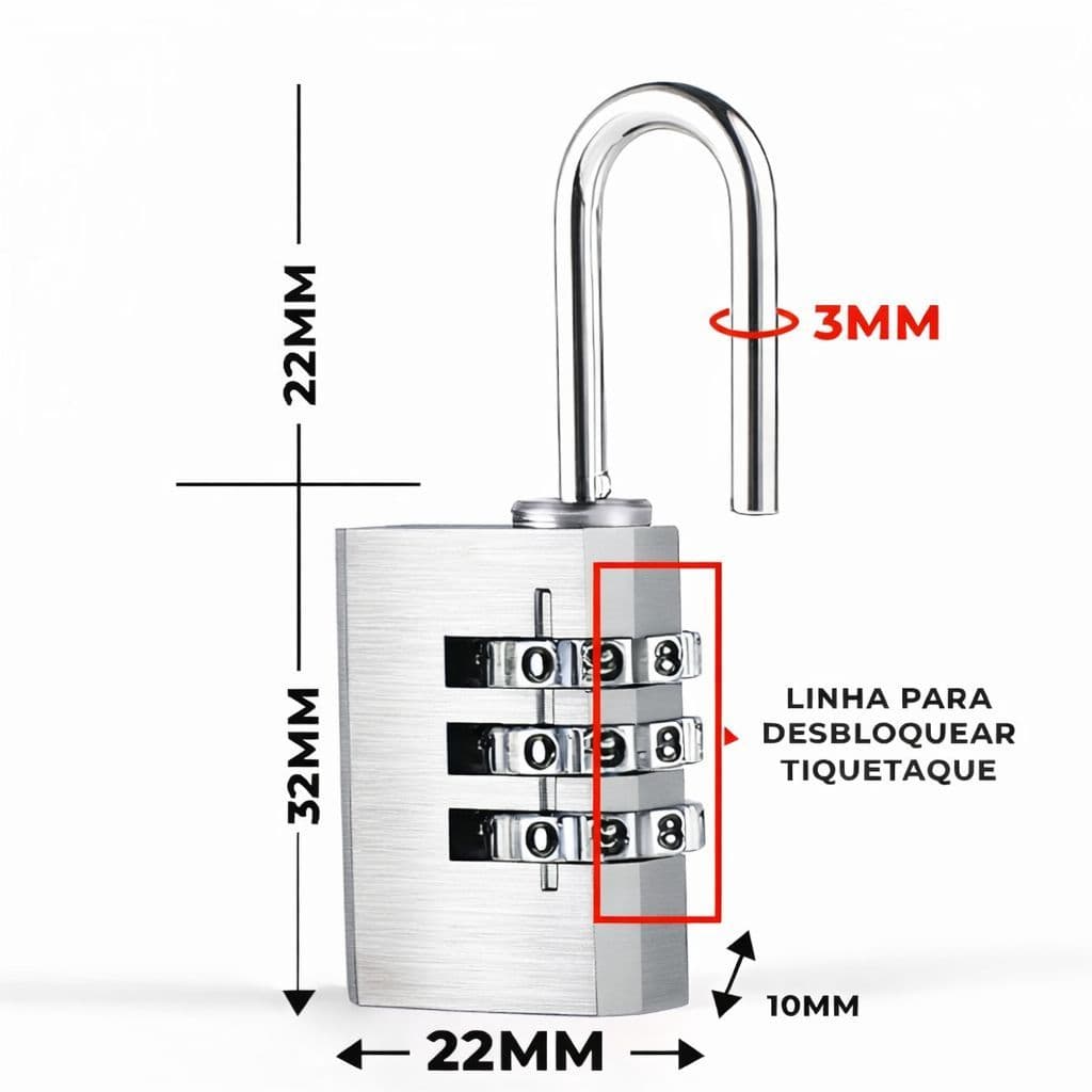 Cadeado com Senha Armario Mala de Viagem Academia Seguranca