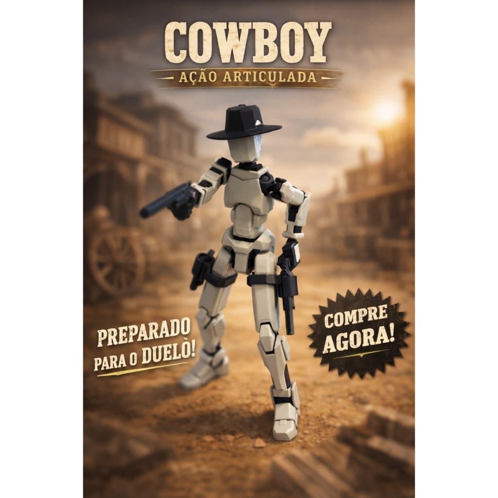 Boneco Dummy 13 Cowboy do Velho Oeste – Super Articulado 🤠💥