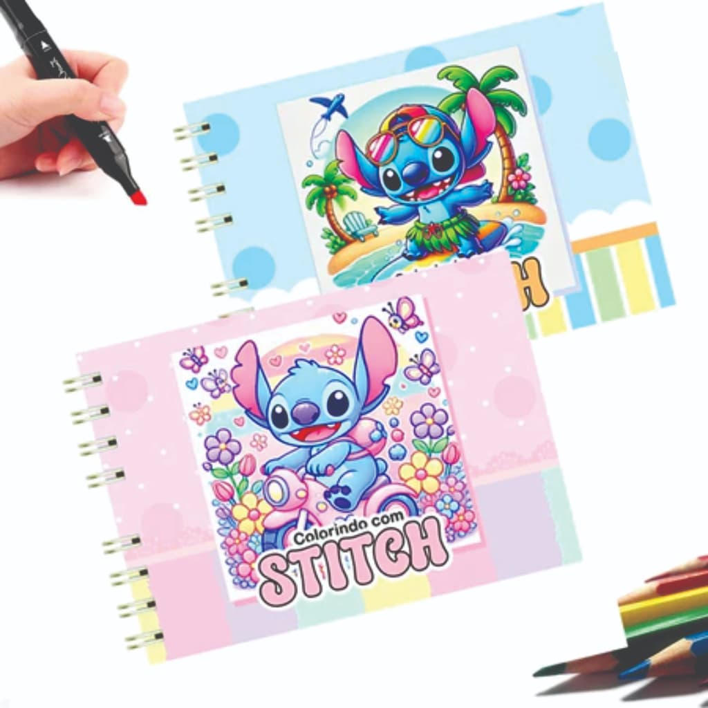 Livro de Colorir Stitch Infantil - 50 Folhas - Capa Dura