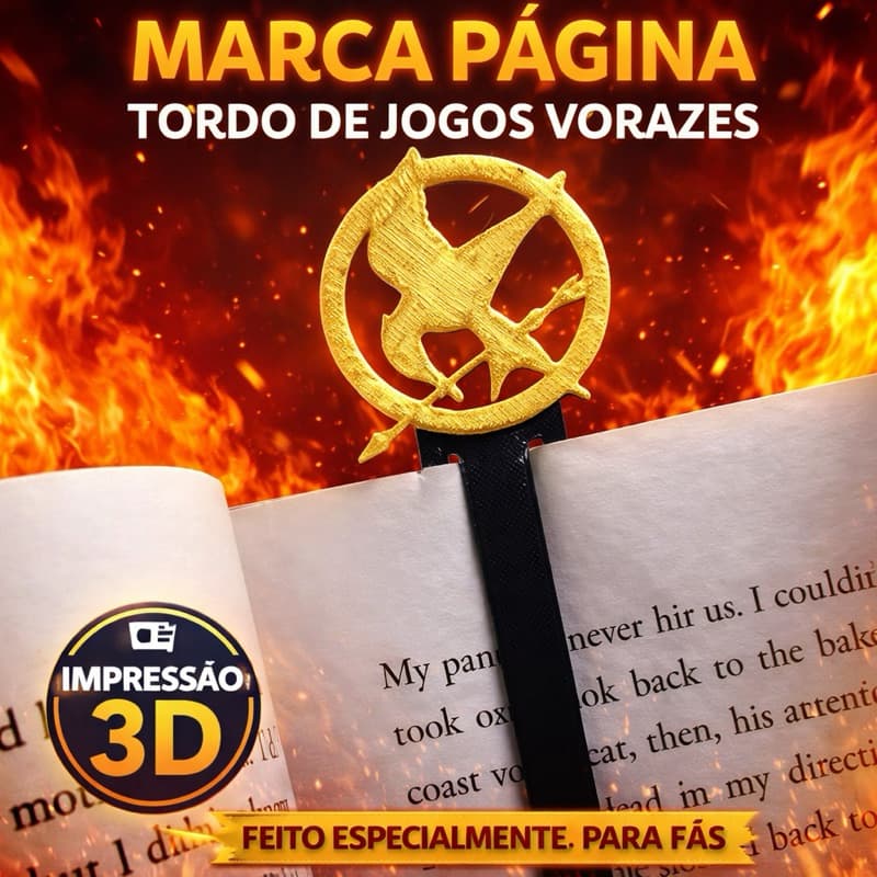 [EXCLUSIVO] Marcador de Pagina TORDO JOGOS VORAZES Bookmark Marca Pagina Impressao 3d