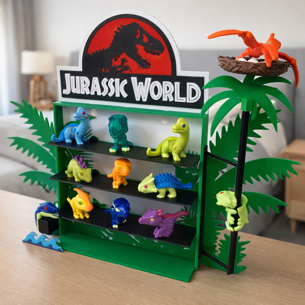 Prateleira Expositor Organizador Jurassic World - Display Kinder Joy Dinossauros