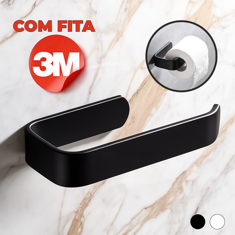 Suporte De Rolo De Papel Higiênico Acessórios Banheiro Preto