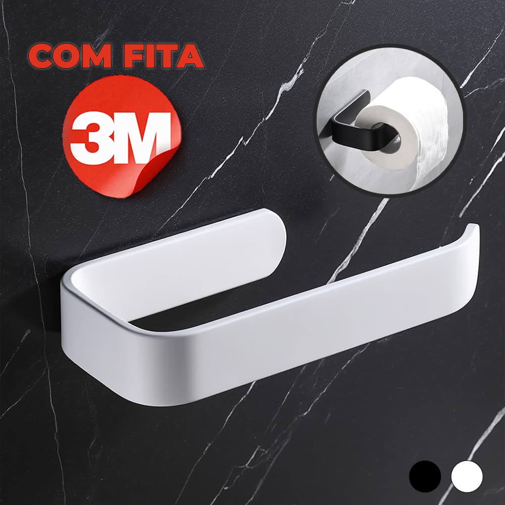 Suporte para Porta Papel Higiênico Acessórios Banheiro Fácil Limpeza Garantia 3M Branco