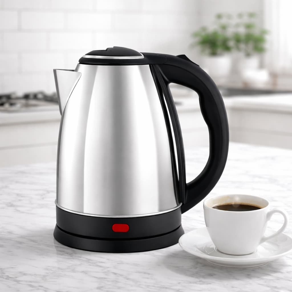 Chaleira Elétrica Inox 1,8/2L 110V/220V Jarra Térmica 1000W Ferve Água e Café Chá ENVIO IMEDIATO