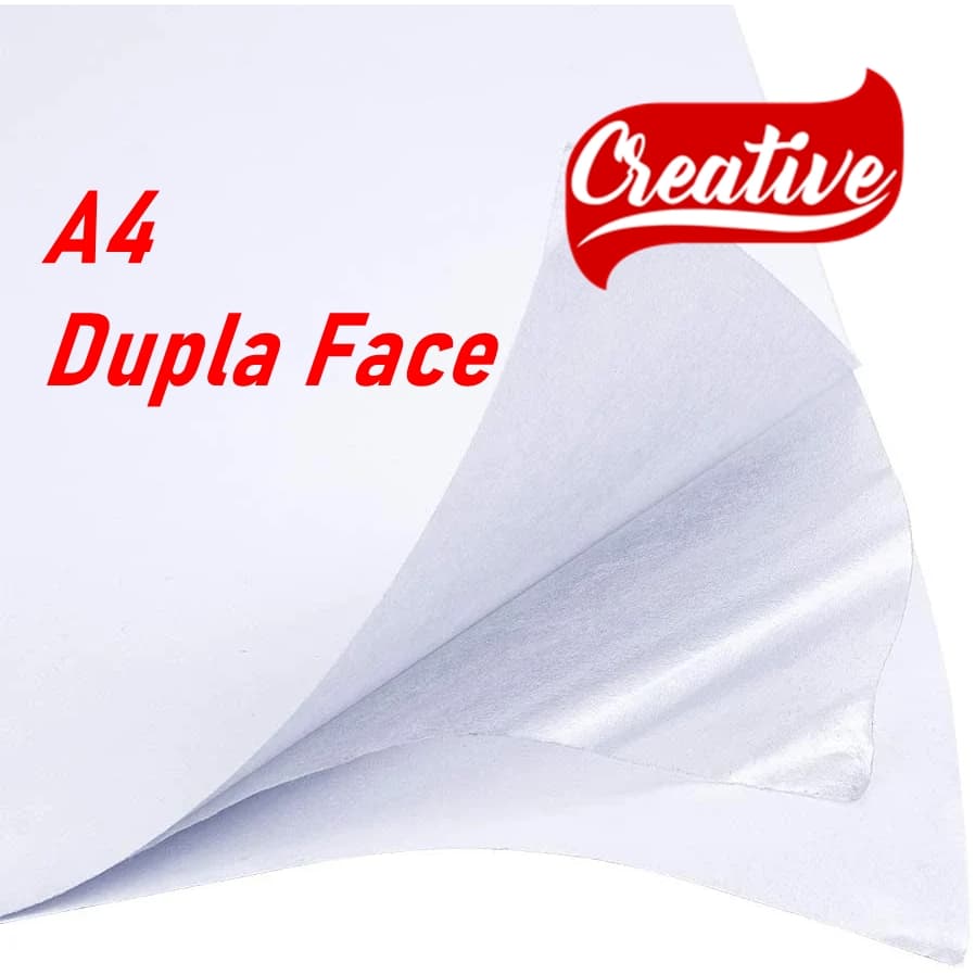 100 Fls Adesivo Dupla Face Folha A4 21 x 29,7 Duplo Liner Creative Produtos