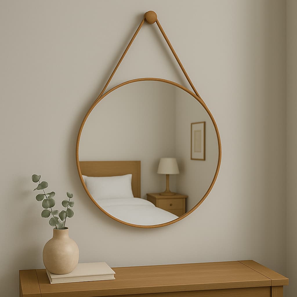 Espelho Redondo Adnet Decorativo Suspenso de Parede 25cm + Pino