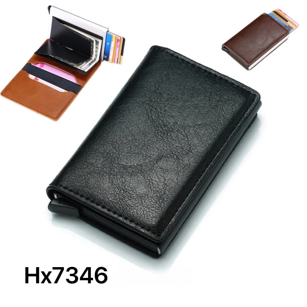 Carteira de cartão pop-up automática anti-roubo RFID 7346