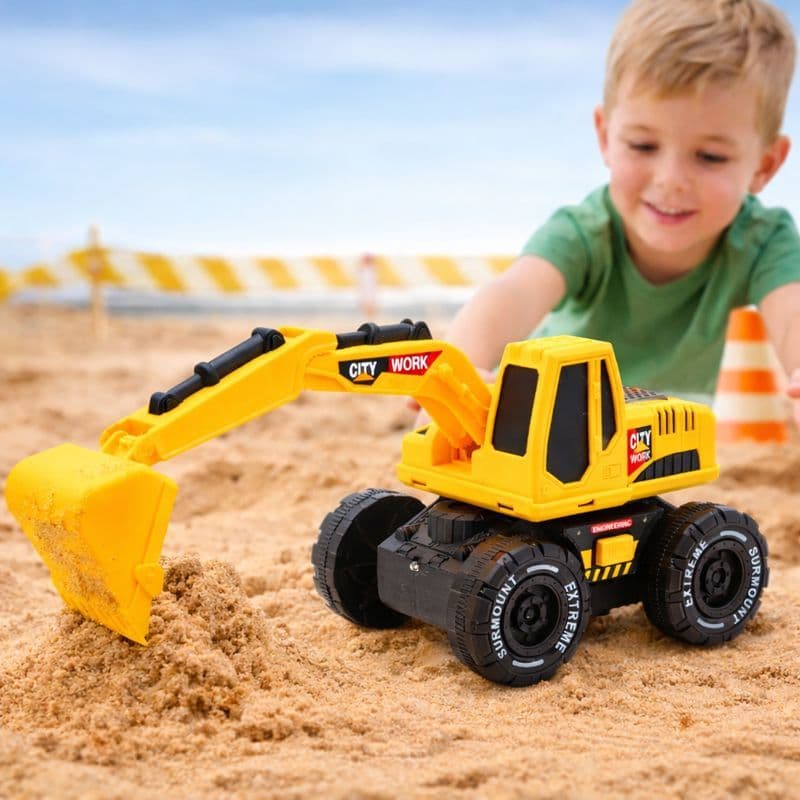 Escavadeira de Brinquedo Infantil com Fricção | Luzes e Sons Divertidos | Pá Móvel Realista +3 Anos