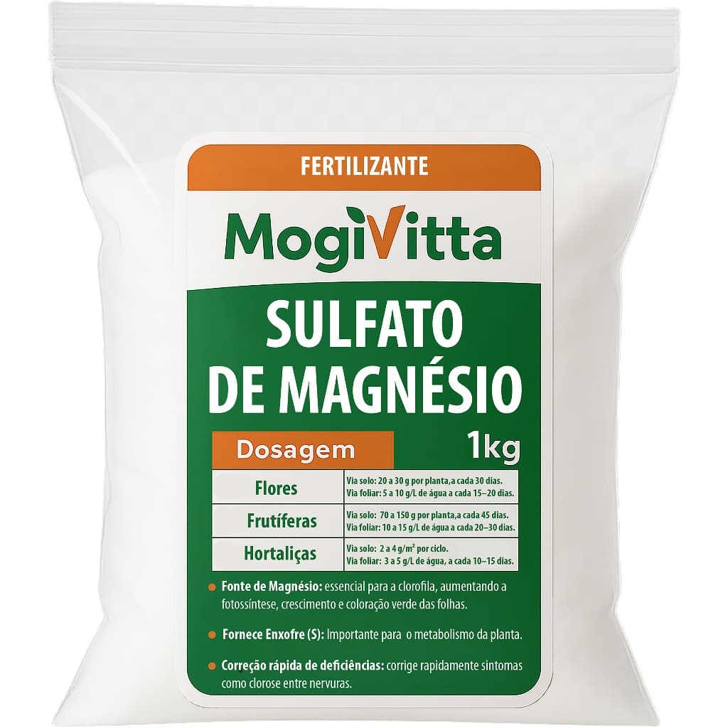 Fertilizante Sulfato De Magnésio - Adubo para Flores Frutas Jardim Grama Solúvel