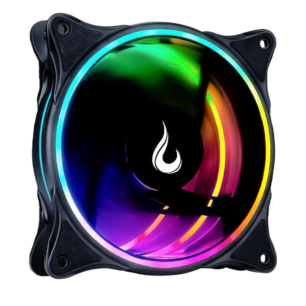 1 - Fan Avulsa Cooler Ventoinha Pc Gamer Rise Mode Laser Black Argb 120mm Preto
