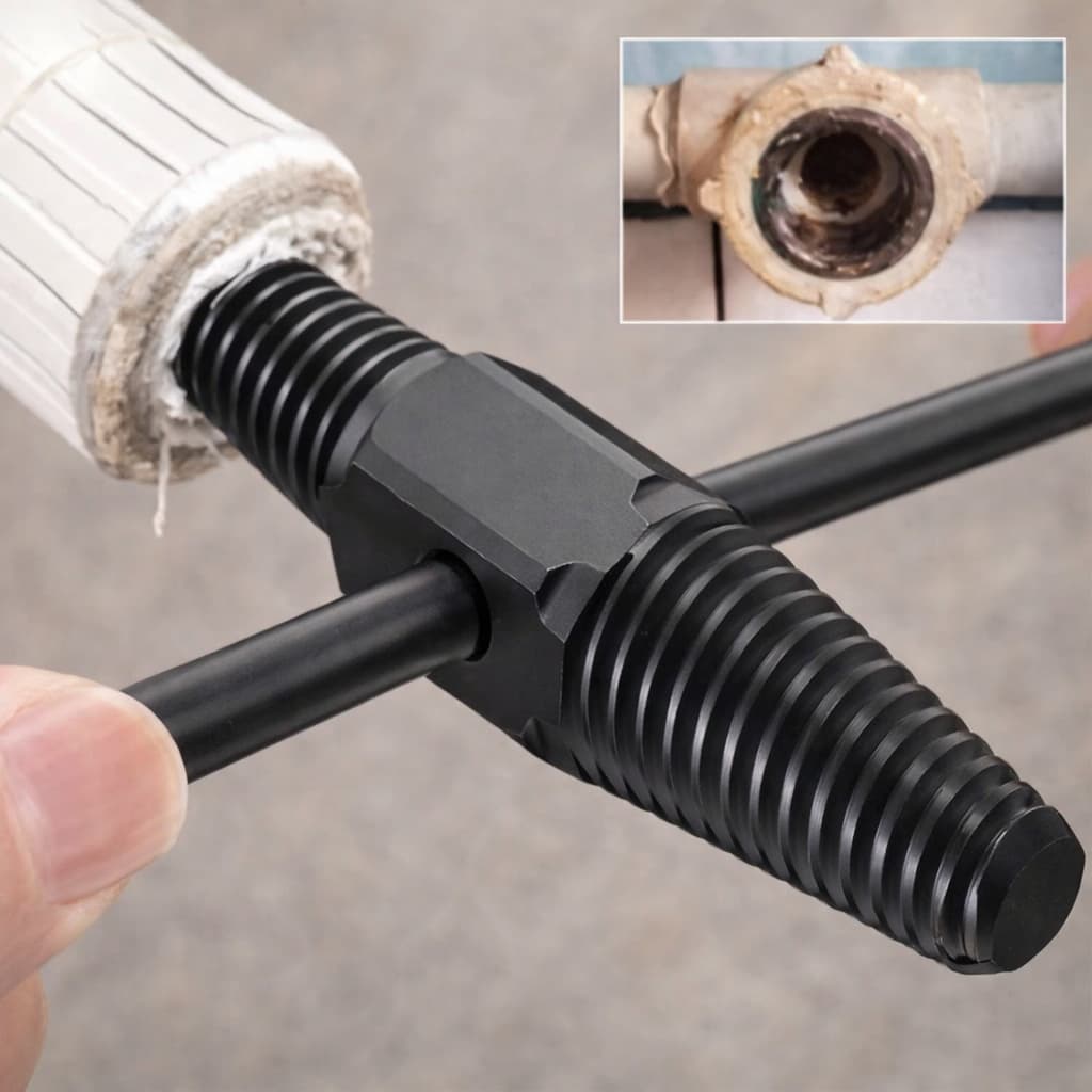 Extrator de Rosca Quebrada para Torneira Cano Chuveiro em Aço com Alavanca