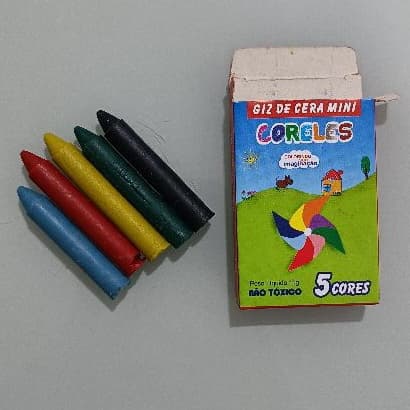 Kit Mini Giz de Cera 5 Cores Kit Colorir