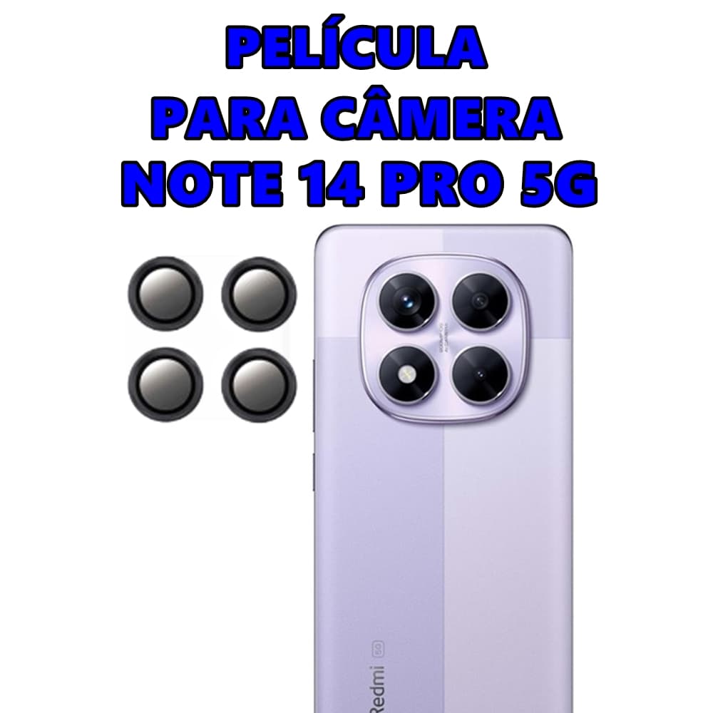 Película De Lente Note 14 Pro 5G Protetor Para Câmera Celular Xiaomi Redmi Traseira Vidro Temperado 3D