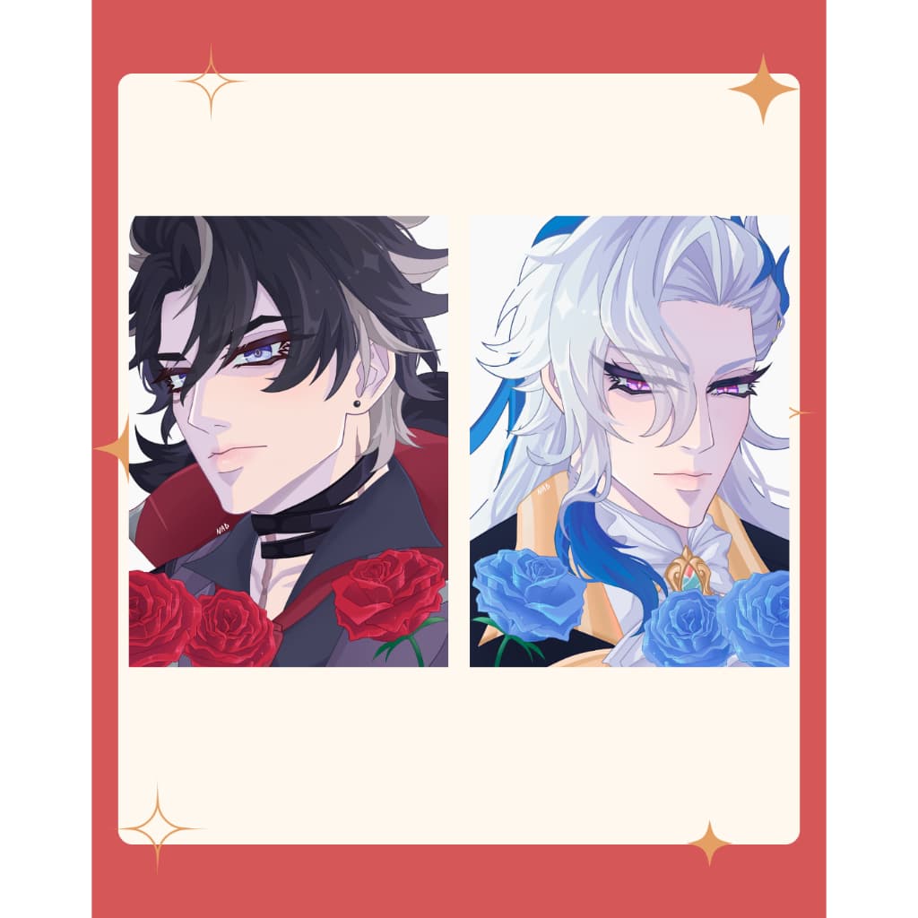 PRINTS A4 E A5 GENSHIN IMPACT NEUVILLETTE E WRIOTHESLEY - 2 MODELOS