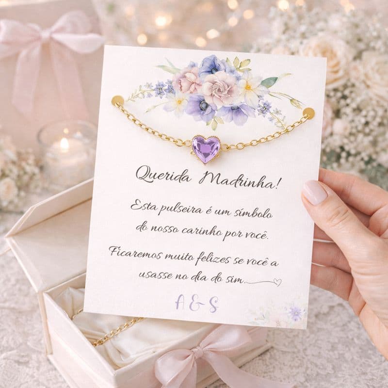 Tag para Pulseira Madrinha de Casamento  Convite Madrinha