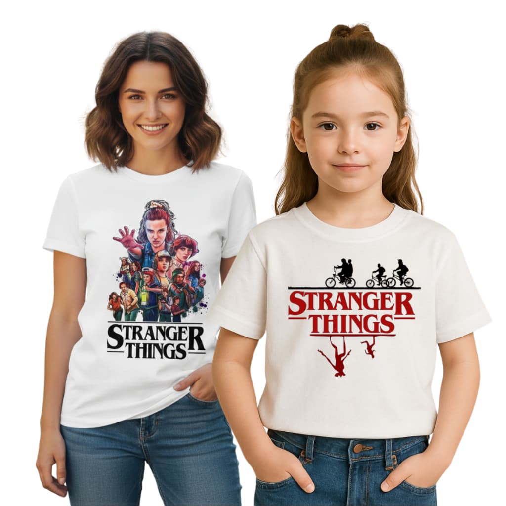 Camisetas Feminina Masculina Adulto e Infantil Stranger Things Série Lançamento