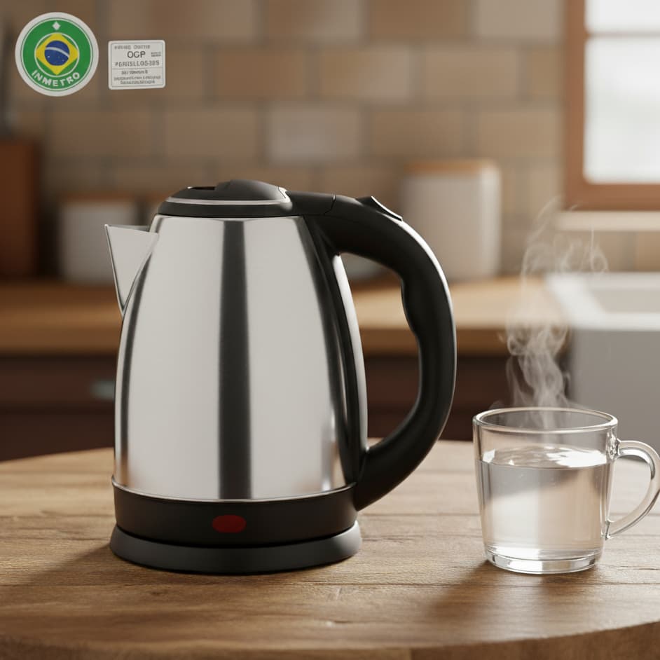 Chaleira Elétrica Térmica Bule Com Tampa material Inox 1,8L 220v