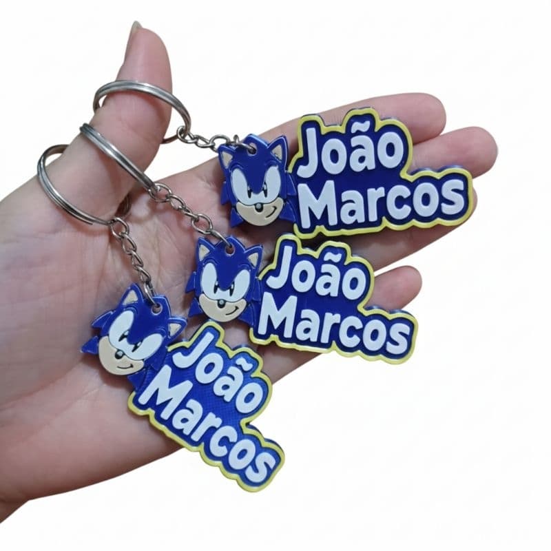 KIT Chaveiros SONIC personalizados, mochila escolar, estojo, bolsas, escola, volta as aulas.