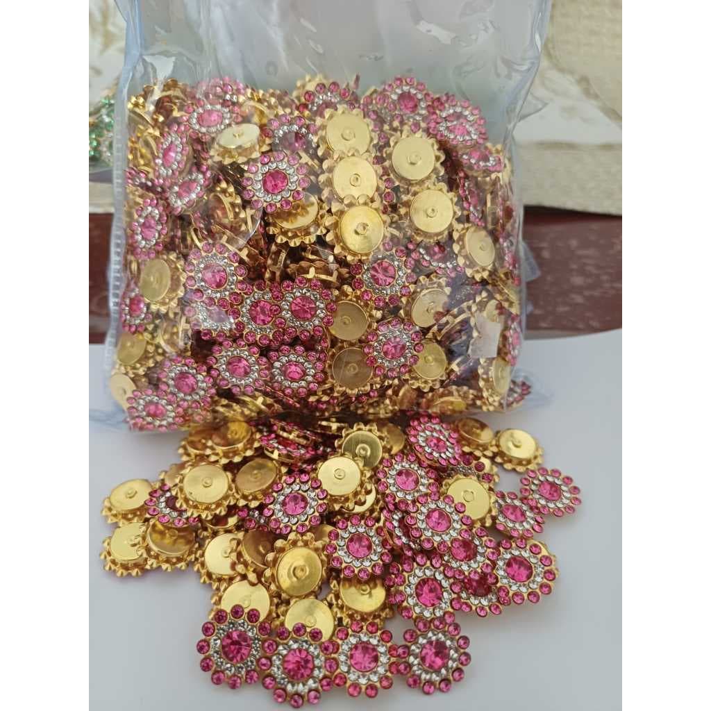 50 Pedraria Aplique Colagem em Laços Chaton Flor strass Pérolas Artesanatos