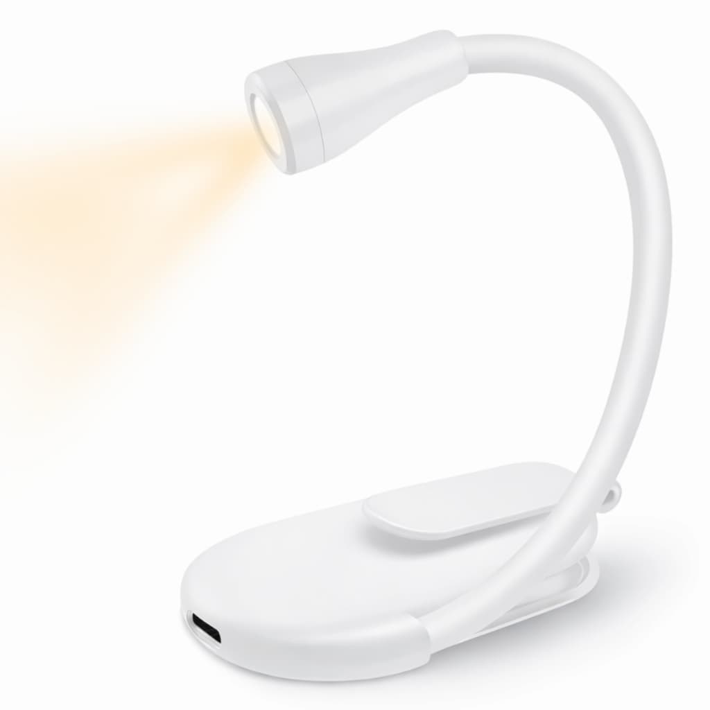 Luz De Leitura Recarregável De Livro Com Clipe Prendedor