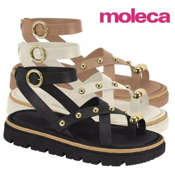 Sandália Moleca Feminina Gladiadora Flatform Spikes 5504.213