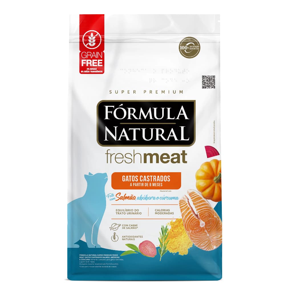 Ração Fórmula Natural Fresh Meat Gatos Castrados Salmão 10.1 Kg