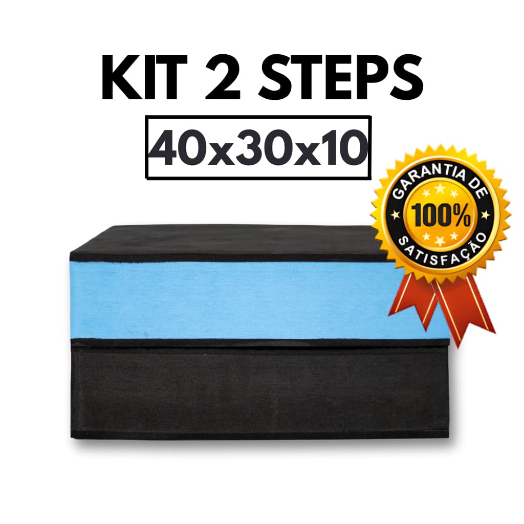 Kit 2 Step Academia 40x30x10 Base Lisa Exercícios Crossfit Aeróbico Yoga Pilates Fisioterapia EVA Antiderrapante Estepe