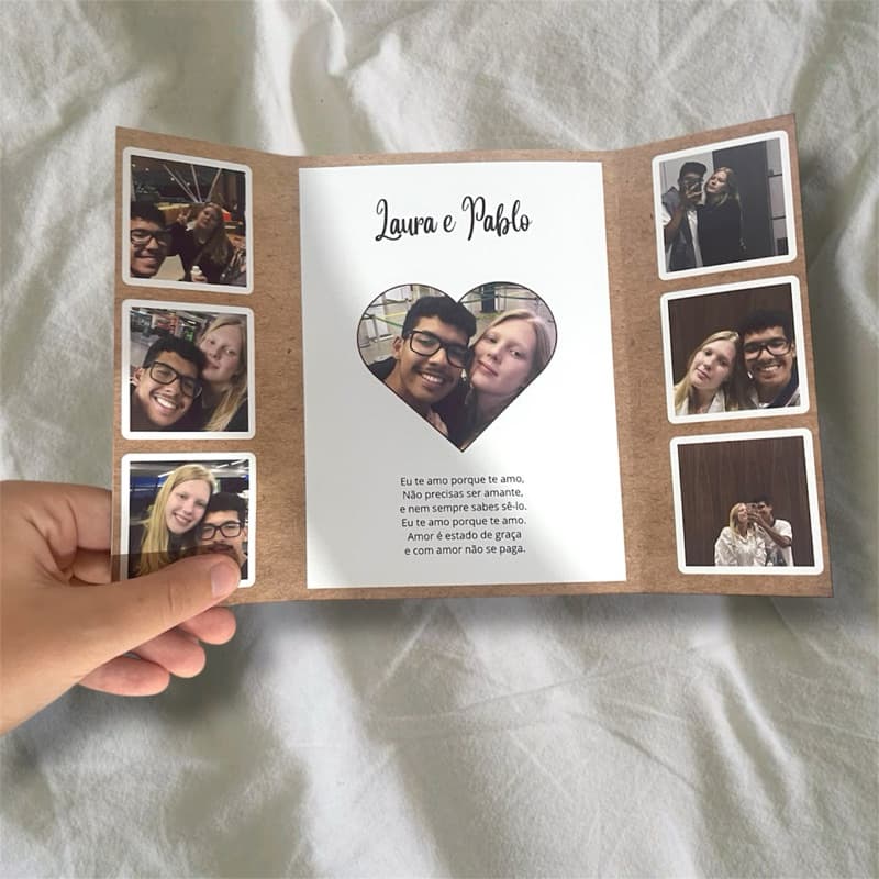 Cartão Personalizado com Fotos – Craft & Fotográfico | Presente Criativo para Casal
