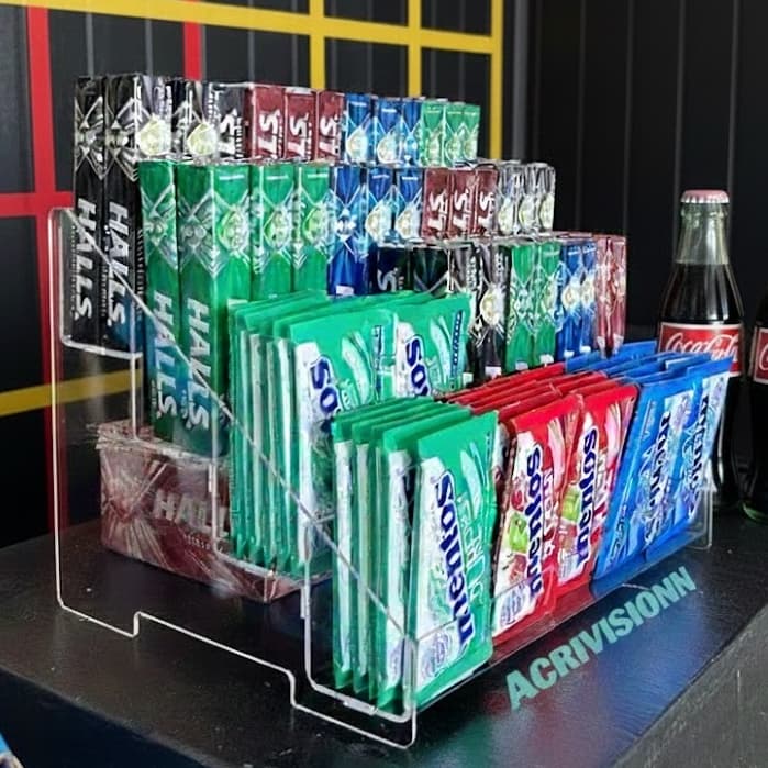 EXPOSITOR ACRILICO ORGANIZADOR PARA ESMALTE E DOCES-DISPLAY BALCÃO TRANSPARENTE