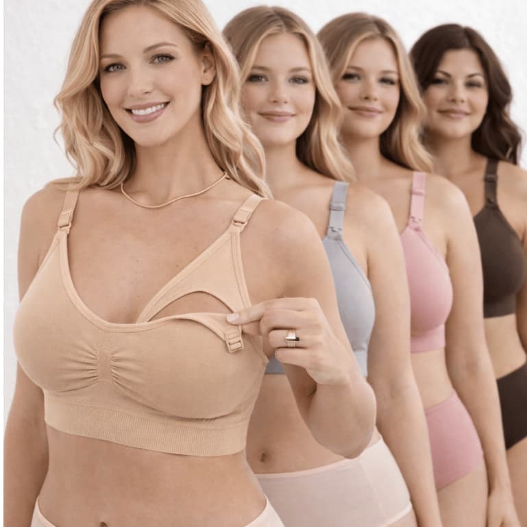 Kit 4 pçs Top de Amamentação Poliamida Premium Sem Costura Modelagem Super Reforçada