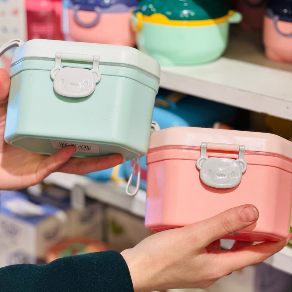 Porta Leite Em Pó 400ML Fórmula Bebe Ursinho Pote Hermético Com Dosador Colher Nivelador Infantil