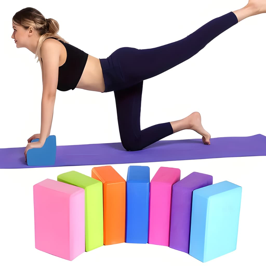 Bloco de Yoga Tijolinho para Ioga Pilates Alongamento Fisioterapia 20x11x7cm EVA Equilíbrio Postura Flexibilidade