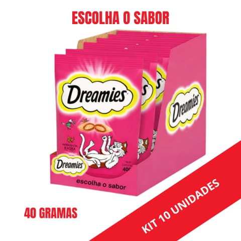 DREAMIES 40G PETISCO GATO ESCOLHA O SABOR KIT 10 UND PROMOÇÃO