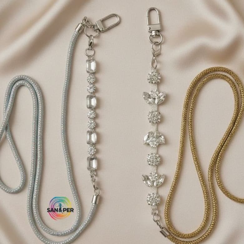 Cordão para Celular Longo Alça Cordinha Salva Celular Corpo com Pingente Metalico Crossbody Premium Moda Feminina