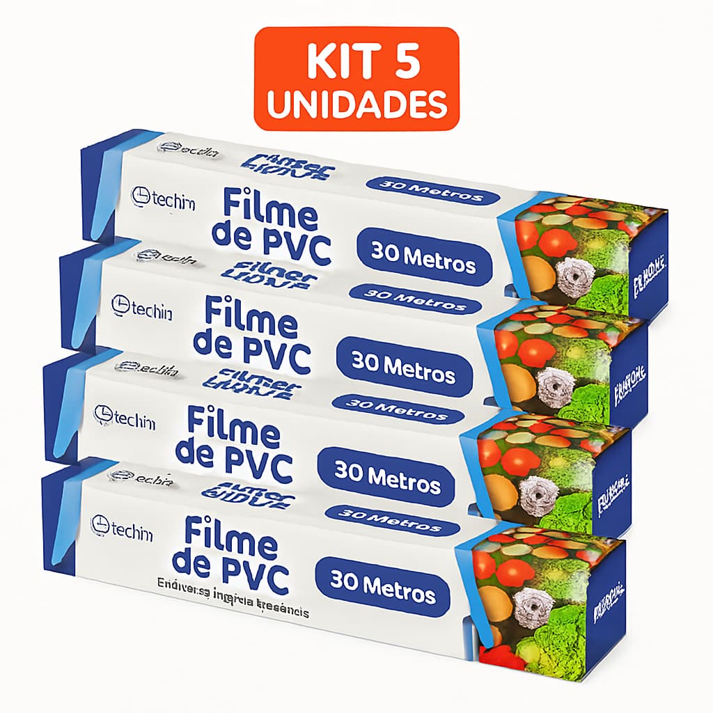 ROLO FILME PVC 30 METROS KIT C/5 ROLOS