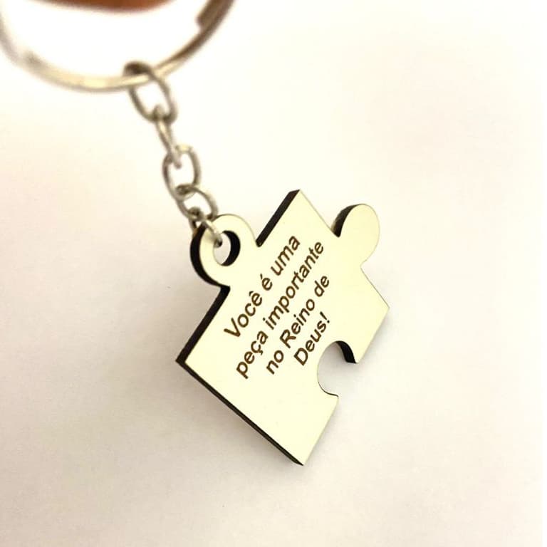 Chaveiros Peça Quebra-Cabeça Cristão MDF lembrancinhas Religiosa Fé Igreja Deus