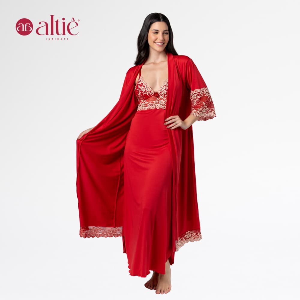 KIT ROBE LONGO + CAMISOLA LONGA BICOLOR FEMININO LUXO | Elegância, Conforto e Sofisticação