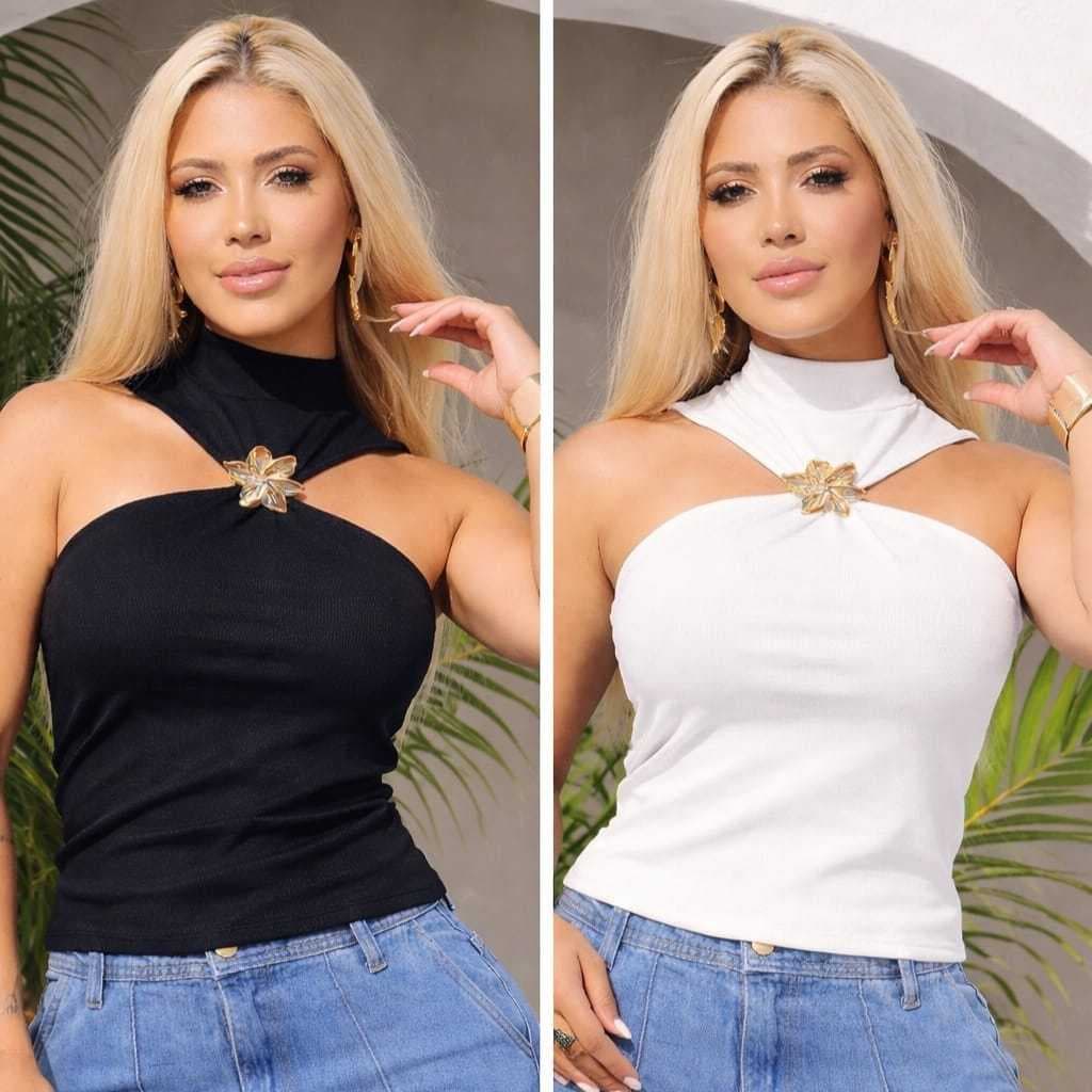 Croped Feminino Blusa Blusinha Com Bojo Elegante