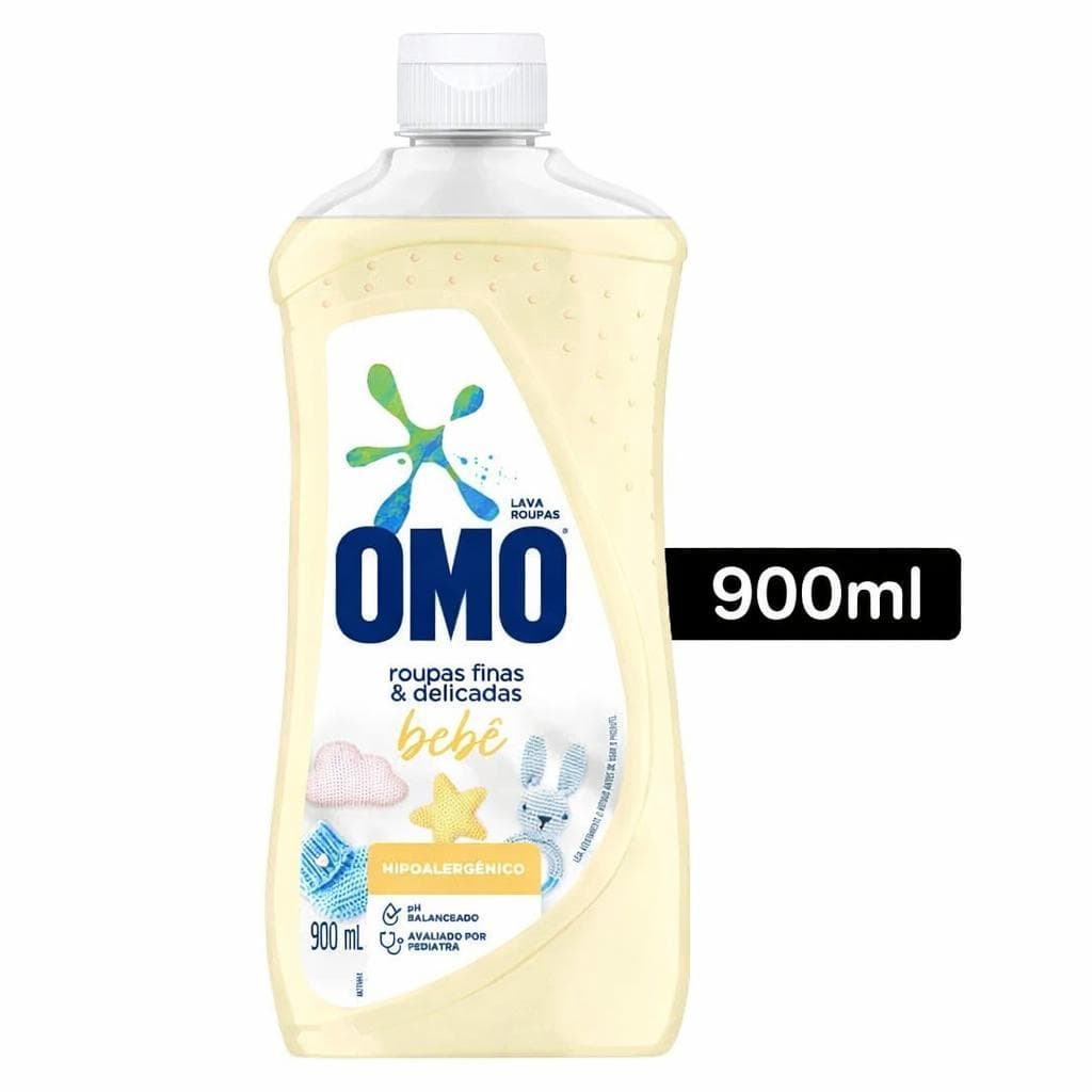 DELICADAS OMO Bebê Lava Roupas Sabão líquido Roupas Finas e delicadas Bebê 900ml