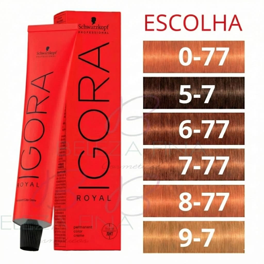 Coloração tinta ou Ox Igora Royal 60g - Schwarzkopf - Ruivos - (escolha 0-77 , 5-7 , 6-77 , 7-77 , 8-77 , 9-7 , L-77 )