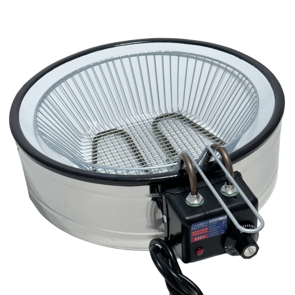 Fritadeira Industrial Elétrica Tacho Redondo Esmaltado 7L