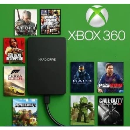 HD 320GB Xbox 360 com case externa sistema Exploit com 255 títulos + jogos retro