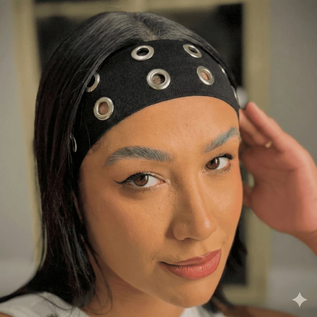 faixa de cabelo acessórios femininos em tecido com ilhós vazado diversos tamanhos presilha de cabelo