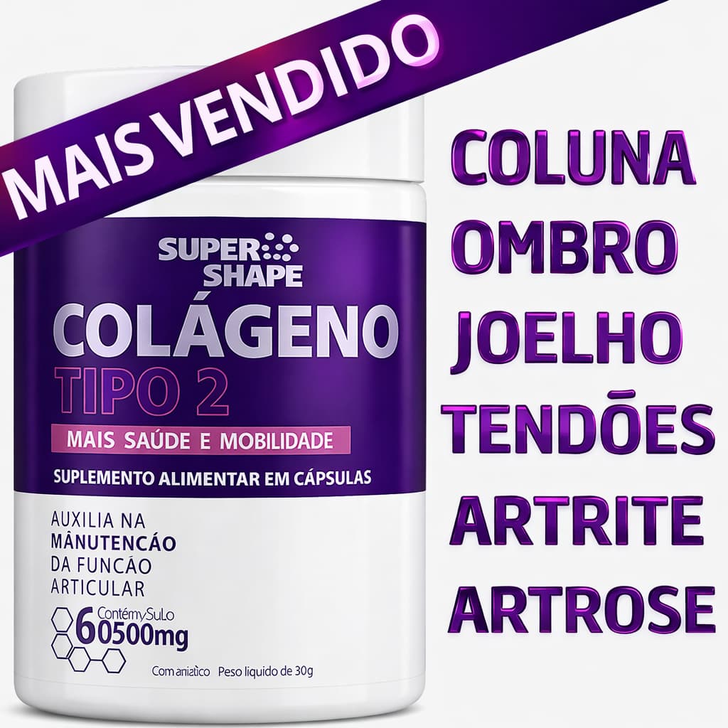 Colágeno Tipo 2 Não Hidrolisado Articulações Artrose Cartilagem Tendões Ossos e Joelhos Artrite