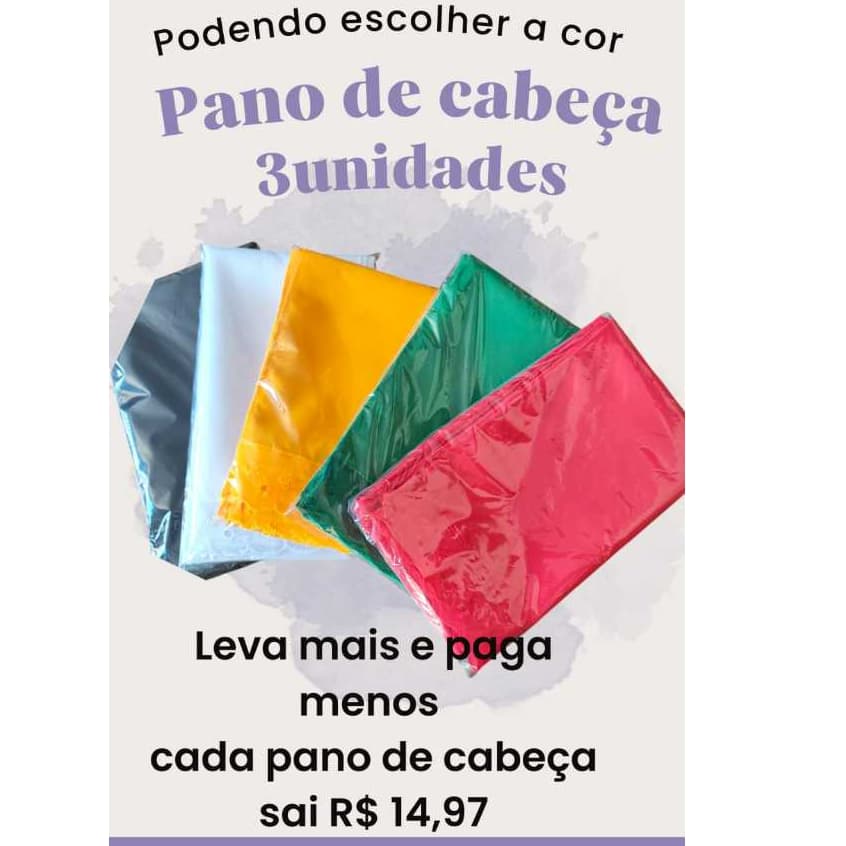 PANO DE CABEÇA OXFORD KIT COM 3 varias cores umbanda candomblé quimbanda