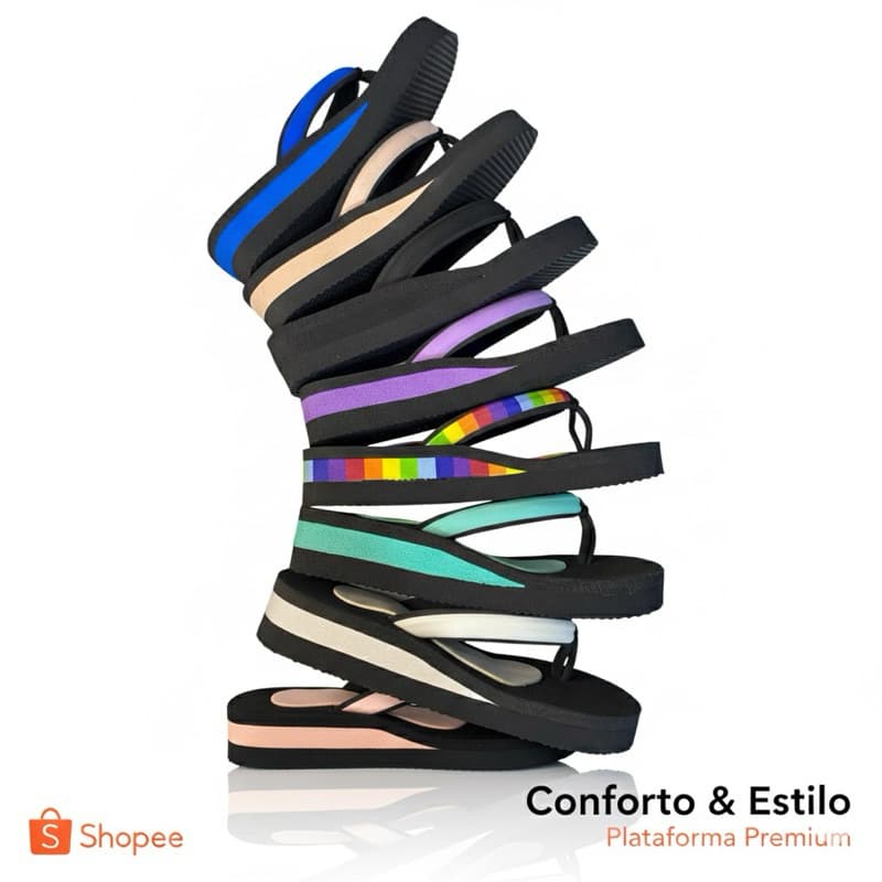 Chinelo confortável feminino plataforma nuvem ortopédico para fascite plantar