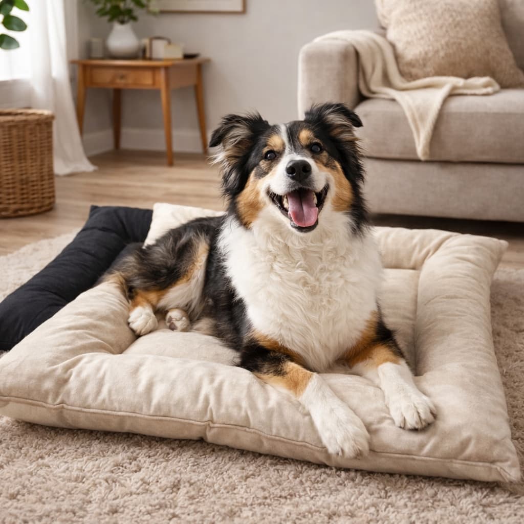 Cama Pet Animais Para Cachorro Ou Gato Premium 62cm X 55 Cm Colchonete Pet Dois Lados Preto/Colorido