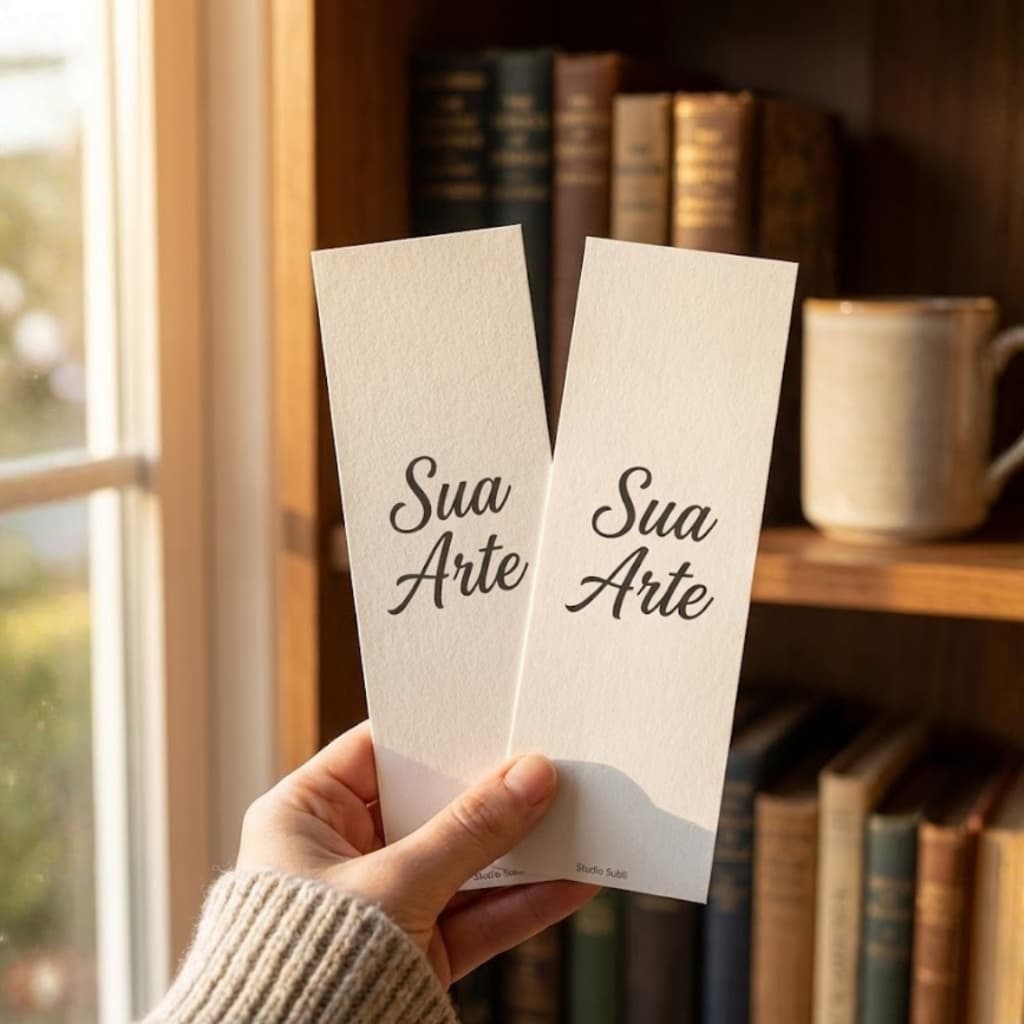Marca Página Personalizado Marcador de Livro Papel Fotográfico 180g Brilhante Kit 8 a 100 Unidades