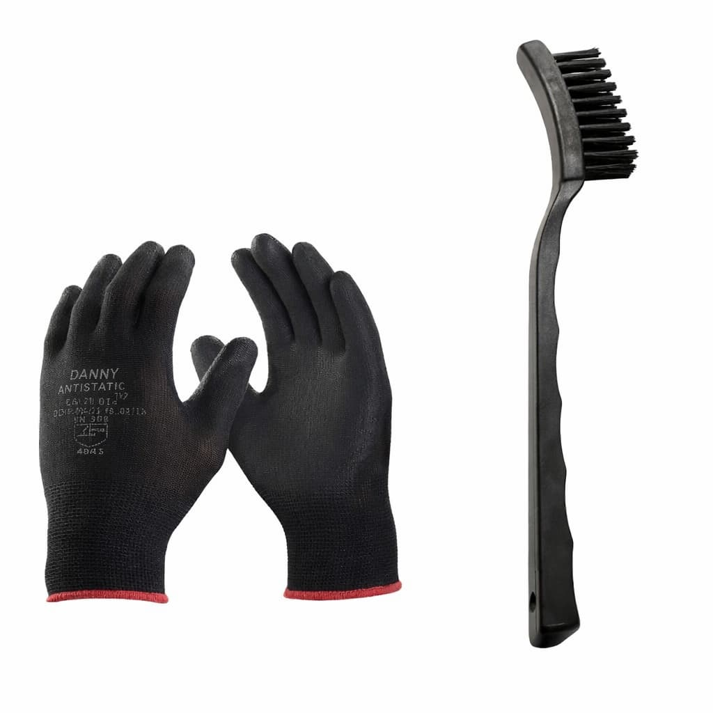 Luva Antiestática Para Manutenção Celular e Eletrônicos + Escova de limpeza Antiestática ESD